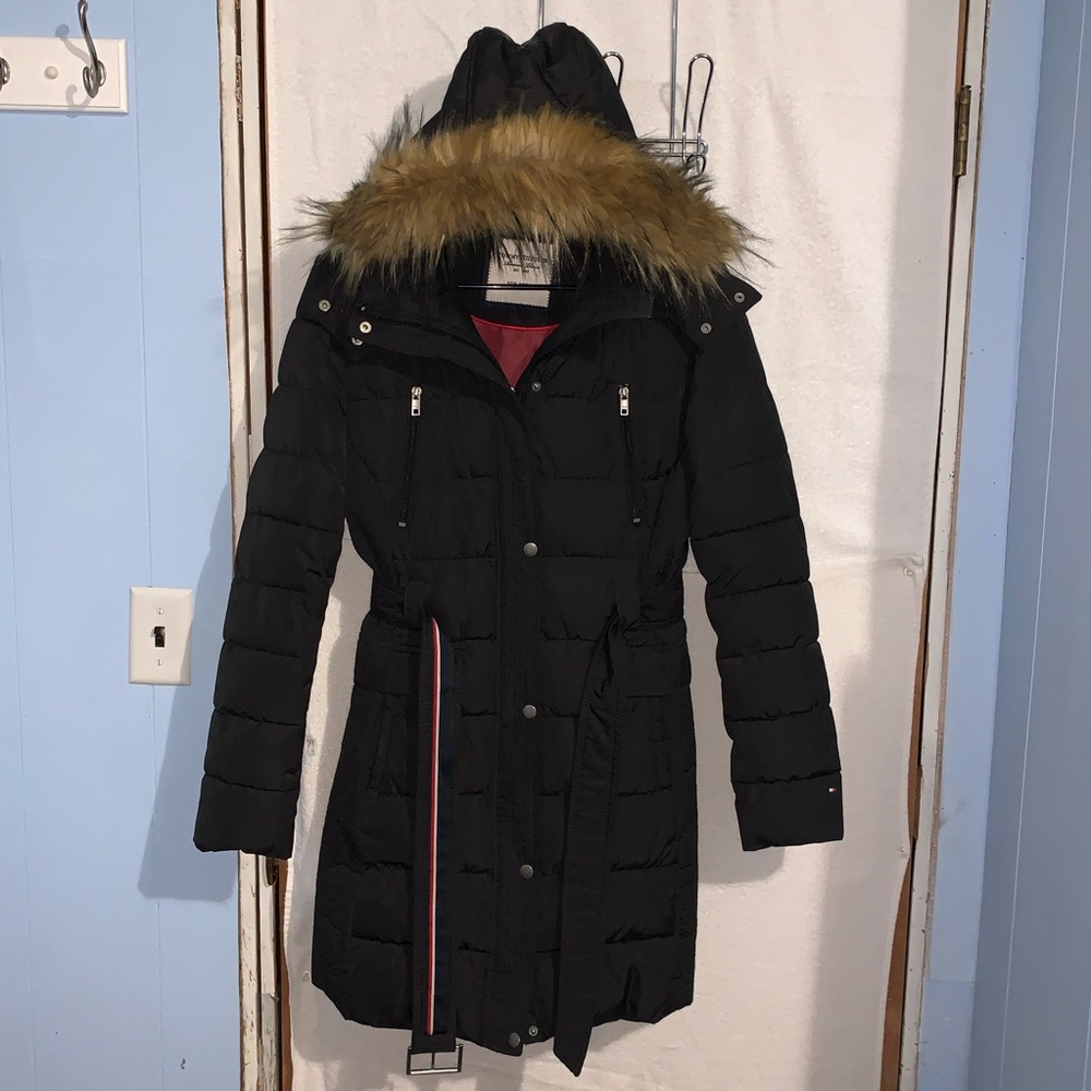 Tommy Hilfiger Jacket. Size Medium. Faux Fur Hood.